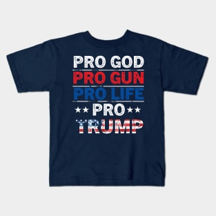 Trump 2024 American Flag Vintage Kids T-Shirt